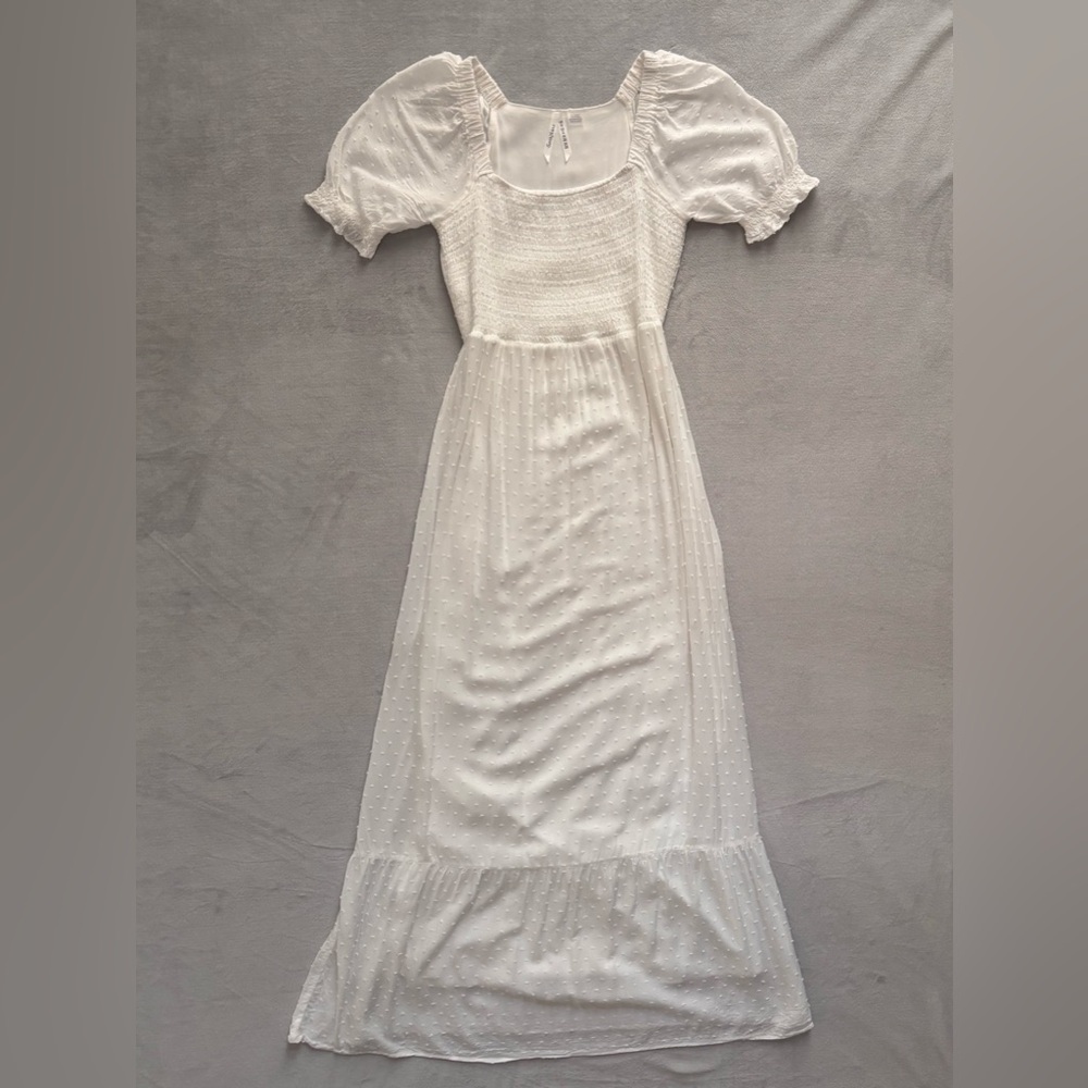 Seraphine Maternity Shirred White Dress Size 2